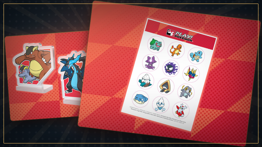 Acryl-Standees und Stickerbögen der Play! Pokémon Liga-Preise für Oktober 2026